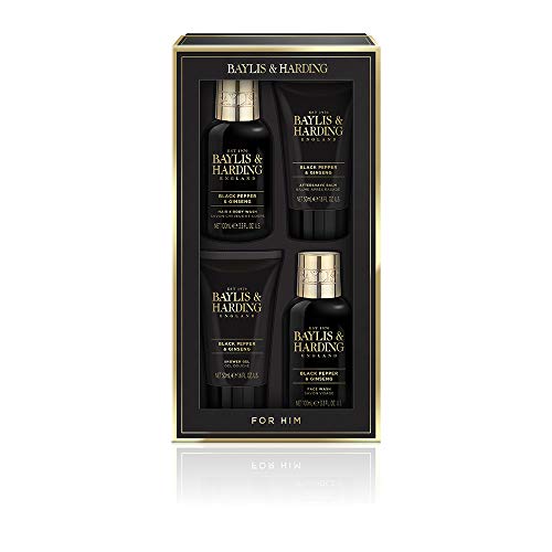 Baylis & Harding, set da viaggio da uomo con pepe nero e ginseng