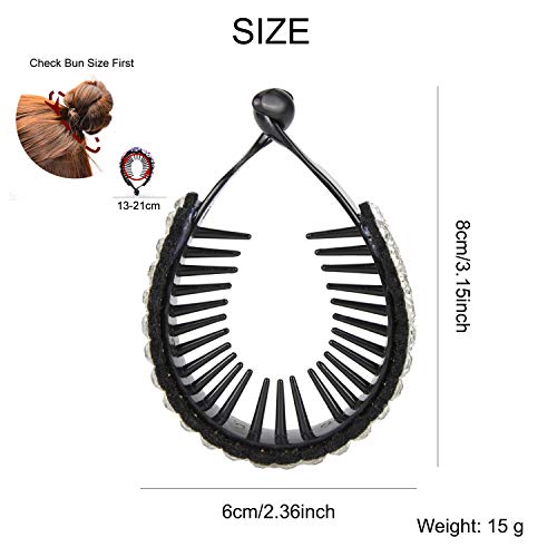 Pack 4 Pinzas Grandes para Cabello de Plástico con Brillantes miniatura 3