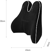 Vista 2 de Almohada de apoyo lumbar con espuma viscoelástica, cojín de espalda de malla transpirable para aliviar el dolor de espalda para computadora, silla