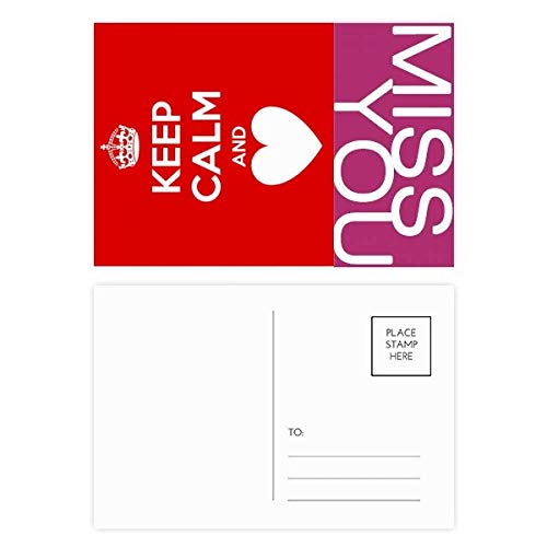 Carte postale Citation Gardez le calme amour rouge lot 20pcs papeterie mailing multicolore