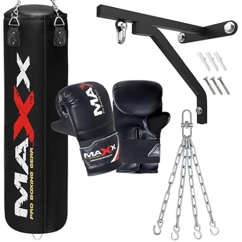 MAXX Black Punchbag Set with Bracket Cover