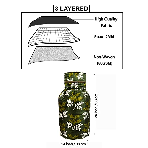 Image of Polyester 3-layered Lpg Cylinder Cover (Green, Size-26x21 Inches Perimeter and 26x14 Inches Diameter)
