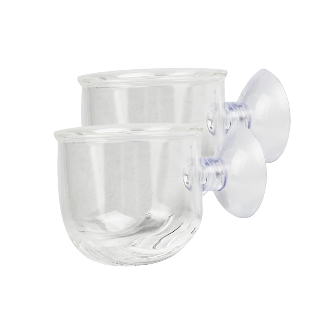 PRETYZOOM Alimentador De Peces Suministros Acuáticos Taza De Alimentación De Vidrio Equipo De Acuario Transparente Productos Acuáticos De Tanque Súper 4 Uds