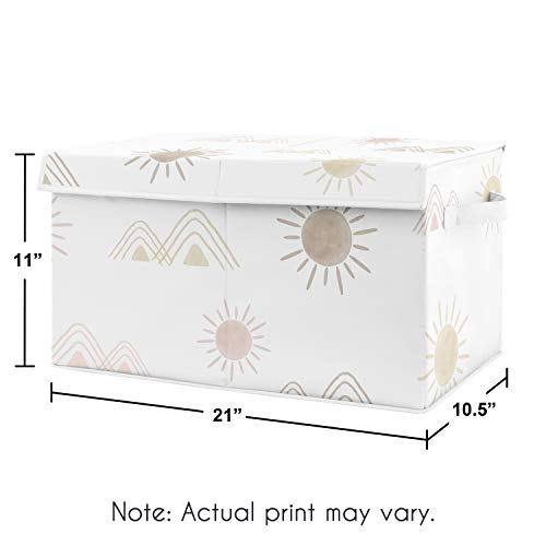 Sweet Jojo Designs Boho Desert Sun Girl Small Fabric Toy Bin Storage Box Chest For Baby Nursery Or Kids Room - Blush Pink Mauve Gold Taupe Bohemian Watercolor Mountains Southwest Nature Outdoors #TOP2