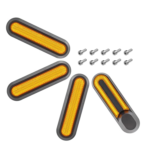 Natcoo Reflektierende Seitliche Abdeckung für Xiaomi M365, Pro, 1S, Pro2, E-scooter Vorder Hinterrad Schutzabdeckung, Reflektierendes Stück Roller Hinterrad-Abdeckungssatz Zubehör (Schwarz/Orange) Cover