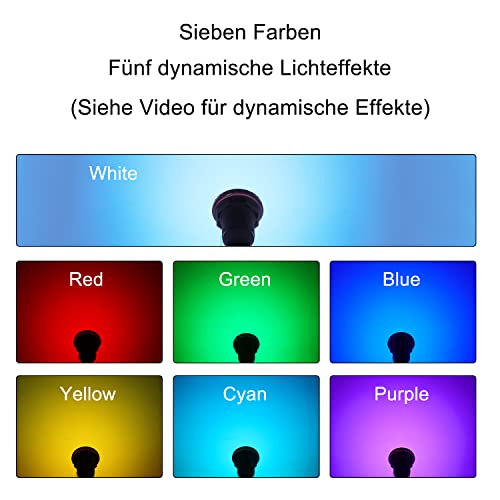 KOLLNIUN Éclairage de piscine LED pour piscine extérieure, 12W, RGB à intensité variable, compatible avec télécommande, pour cadre en acier et pool murale en acier, IP68, câble de 7m, 12V – vue 3