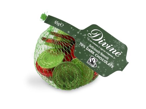 Divine 70 Percent Dark Chocolate Coins 65g