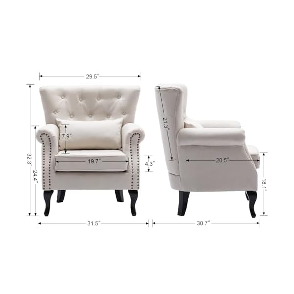   chairus-Mid-Century-Modern-Accent-Chair-Comfy-Tufted-Single-Sofa-Chair-Wingback-Armchair-with-Pillow-for-Club-Living-Room-Bedroom-Linen-Beige