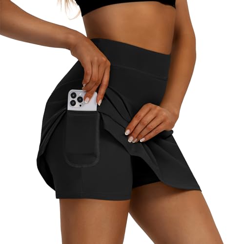 Lxnmgo Women'S Active Athletic Skort Lightweight Tennis Skirt For Women Summer Golf Workout Running Sports Skorts With Pocket Black thumb #1