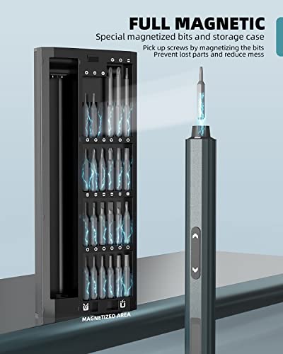 Father's Day Gift - Precision Electric Screwdriver Set 51 In 1, Doinow Small Power Screwdriver W/ 48 Magnetic Bits, 5 Torque Setting, Led Display, Cordless Mini Screwdriver For Glasses Watch Laptops #TOP5