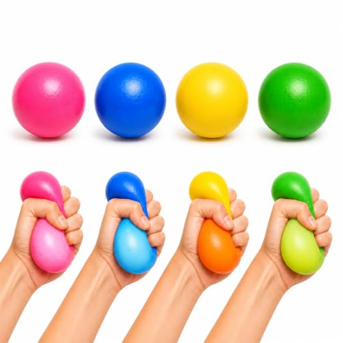 SHAHNARO Color Changing Stress Balls 4 Pcs Mesh Stress Balls Color Changing Squeeze Stress Balls Sensory Fidget Toy for Kids & Adults Classroom Rewards Party Favors Random Colors