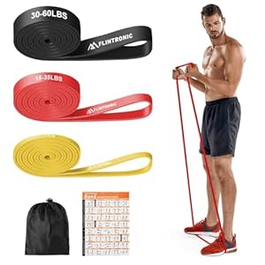 flintronic Bandas de Resistencia Elástica, 3/4 Gomas Elasticas Musculacion de Diferentes Resistencias, Cuerdas Elásticas de Fitness para Entrenamiento de Fuerza Muscular, Deporte, Pilates, Yoga