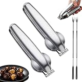 2Pack Chestnut Cutter Tool, 304 Stainless Steel Nutcracker Chestnut Open Clip Pistachio Nut Opener Macadamia Nut Knife with 2 Picks