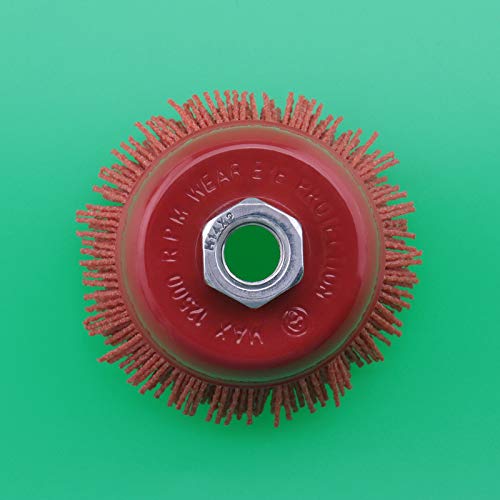Image of Create idea 2 Pcs 75mm /3 Inch Nylon Filament Abrasive Wire Cup Brush Steel Internal Thread M14x2 Red for Metal Polishing Cleaning Grinder Rust Removal