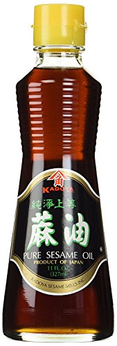 Kadoya Brand 100% Pure Sesame Oil (Sesame Oil 11 OZ, 1 Bottle) + One NineChef Long Handle Spoon Per Order - Thumbnail 5