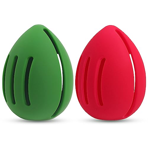 Makeup Sponge Holder Beauty Blender Holder Powder Puff Storage INTOLIVES Breathable Beauty Sponge Blender Case for Business or Travel (Green*1+Magenta*1)