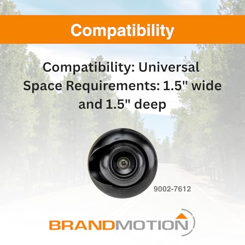 Image of Brandmotion 9002-7612 Universal Adjustable Bullet Backup Camera | IP68 Waterproof, CMOS Color Image with Parking Gridlines, Low Profile Flush Mount