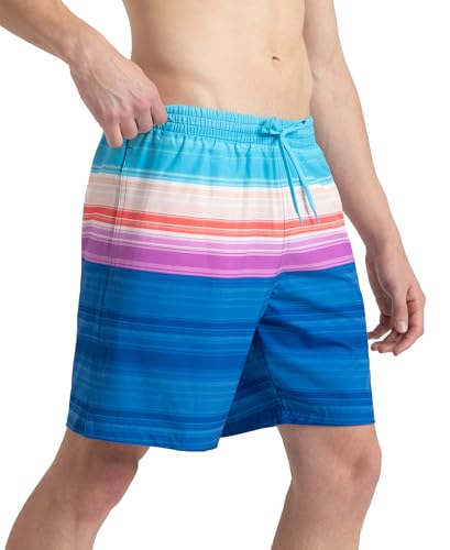 Image of Speedo Men's 4 Way Flex Essential Printed Watershorts with Side Pockets | Water Repellent | Internal Drawcord | Wide Waistband Swimming Trunks
