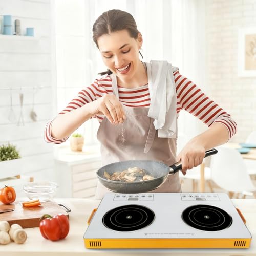 Image of Portable Electric Double Burner Cooktop,7000W Infrared Hot Plate