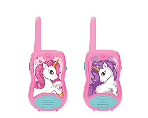 Lexibook, Unicornio, Walkie-talkies 200m, Juego de comunicación para niños, 2 Canales de comunicación, Clip para...