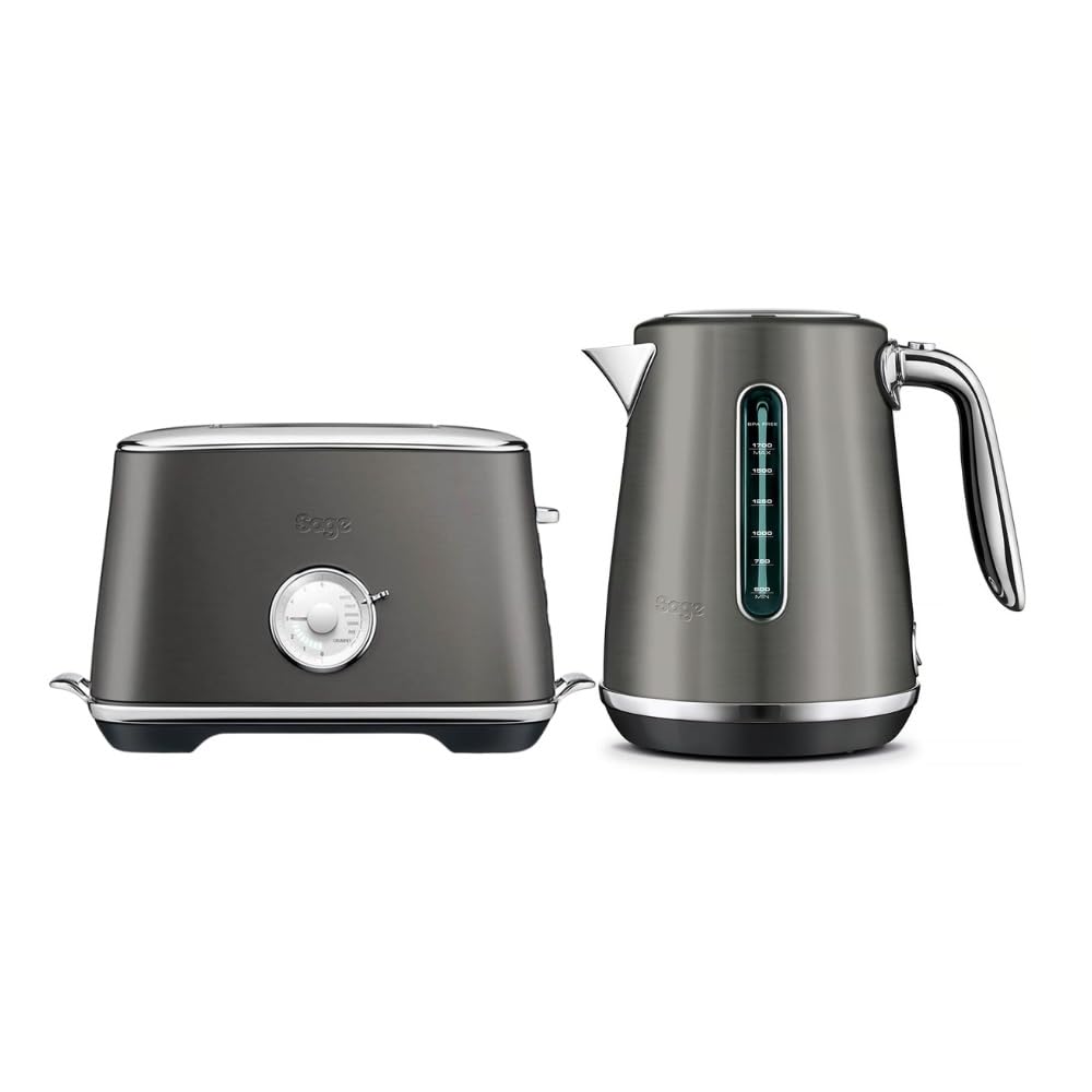 Sage Ske735 Bst The Soft Top Luxe Kettle Siyah & Sta735 Bst The Select Lux Ekmek Kizartma Makinesi Siyah Bundle Set
