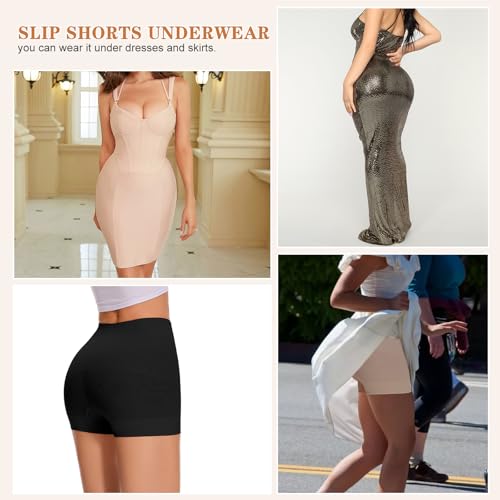 Image of Seamless Shaping Boyshorts Panties for Women Slip Shorts for Under Dresses Tummy Control Underwear Shapewear Shorts