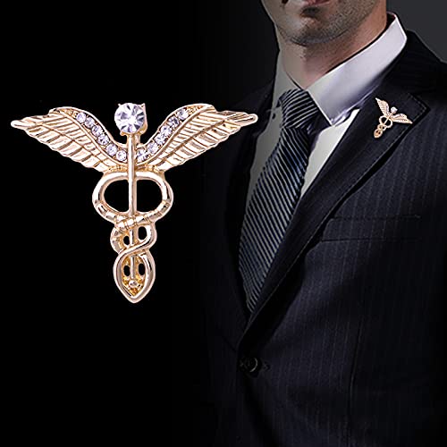 Image of 3Pcs Medical Symbol Caduceus Stethoscope RN Nursing Badge Brooches Lapel Pin for Registered Nurse Doctor Rod of Asclepius Emergency Brooch Jewelry Nurses'day Gift