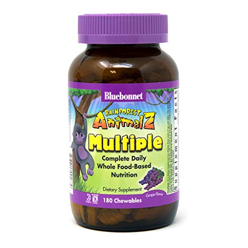 Bluebonnet Nutrition Rainforest Animalz Whole Food Based Multiple Chewable Tablets, Kids Multivitamin