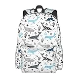 Odfovowo Mochila de viagem para mulheres, homens, trabalho, laptop, mochila de mão, mochila para computador, para caminhadas, escaladas, presentes, Mochila-baleias, One Size, Mochilas de mochila