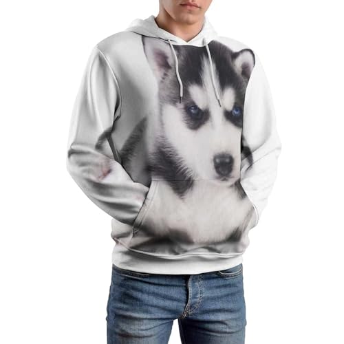 Sweat à capuche husky mignon pull décontracté unisexe manches longues taille S