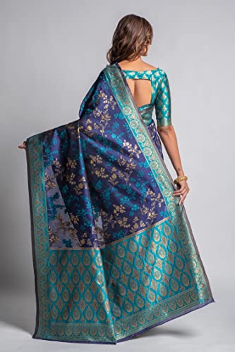 Image of Lilots Women's Designer Banarasi Silk Jacquard Designer Saree With Blouse Piece