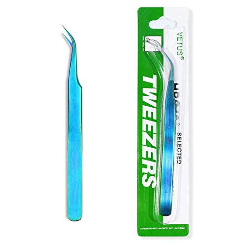 1pcs Curved Straight Stainless Steel Tweezers Eyelash Extensions Nail Art Rhinestones Pick Up Rainbow Nipper Makeup DIY Tools (1#)