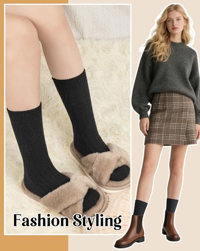 Image of Loritta Wool Socks for Women, Winter Warm Hiking Boot Socks Gifts
