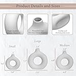 VELOVA Set of 3 White Ceramic Vase with 65 PCS Dried Pampas Grass Flowers Aesthetic Boho Modern Small Round Cute Vases for Decor Living Room Coffee Table Shelf Bedroom Office Desk Home Gifts Women Mom - Image 2