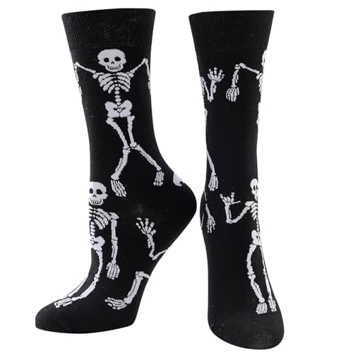 BISOUSOX Halloween Socks Women Skeleton Socks Crazy Funny Dress Colorful Novelty Cute Sock Halloween Gifts for Women Girls
