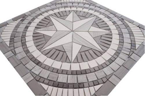 Rosone Antiguo mármol 60 x 60 mosaico Azulejos piedra natural gris/crema 069