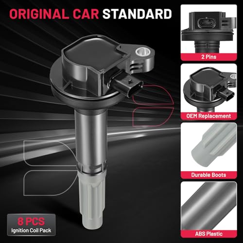 Image of BDFHYK Ignition Coil Packs Compatible with 2016 2017 F150 Mustang V8 5.0L Coil for UF824 FR3Z12029A UF824T DG561 Set of 8