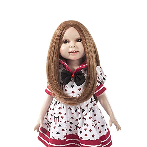 MUZIWIG Doll Hair Wig for 18 Inches Doll Girls Gift, Dark Brown Curly Heat Resist Doll Wigs for 18'' Dolls, Doll Wigs for 18 inch Dolls, American Girl Doll Wig.