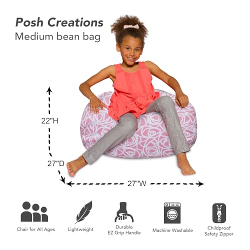 image for Posh Creations Bean Bag Chair for Kids, Teens, and Adults Includes Rem