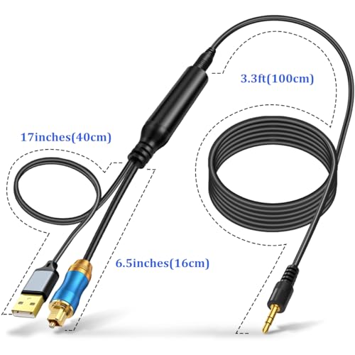 Image of 192KHz DAC Optical to 3.5mm Converter, Optical Audio Cable to AUX Adapter, Unidirectional Digital to Analog SPDIF to Aux Converter for Connecting TV (Optical) to Speaker & Headphone