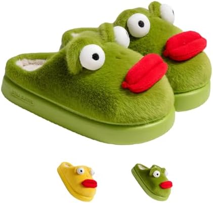 Daugerlarss Cute Cartoon Slippers for Women Men Winter Warm Memory Foam Cotton Indoor Outdoor Shoes