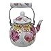 Kettle Enamel Kettle 4L For Induction Cooker Gas Stoves Large Cool Boiling Water Pot Water Teapot Thermos For Hob Or Stove Top Cooker Gas Stoves Flower (Color : B) (B)