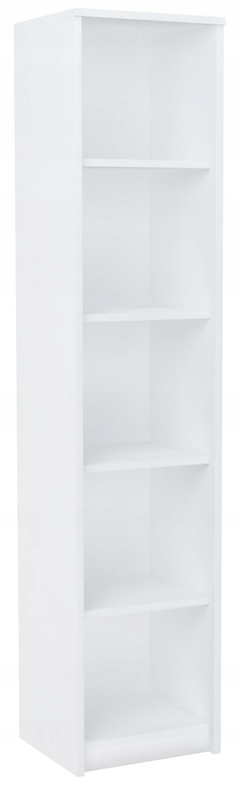 MATKAM Offenes Hochregal BODO R40O, B40 x H182 x T35 cm, 4 Bretter und 5 Fächer, Vielseitiges Design für Bücher & Ordner, robust und stilvoll für jeden Raum (Weiß)