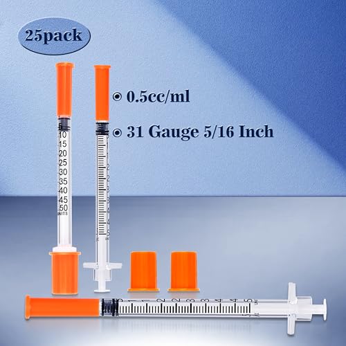 05ml 31g 516 inch 8mm syringe lab syringes individually wrapped pack of 25