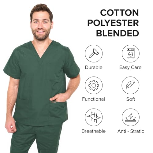Image of Dagacci Scrubs Medical Uniform Women and Men Scrubs Shirts and Tops