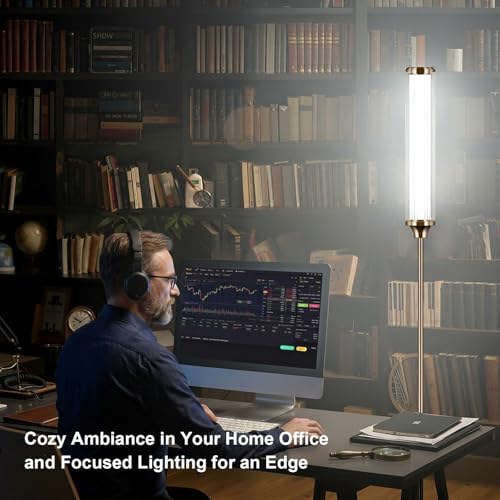 Image of FRIDEKO HOME Smart Corner LED Floor Lamps for Bedroom, Gold 12W 1500LM | Color Changing Lamp with Music Sync, App & Remote Control, 16M Colors, 200+ Dynamic Scenes for Living Room Gaming Party Decor