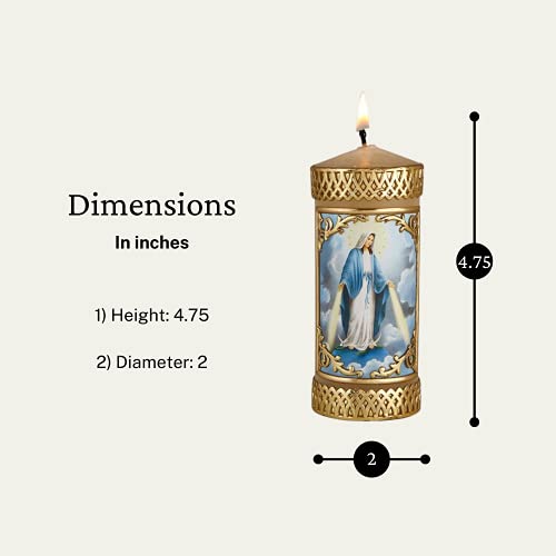 Hand Crafted Our Lady Of Grace Catholic Prayer Candle, Unscented Decorative Candles For Devotional, Religious Gifts For Christian Families, 4.75 Inches #TOP1