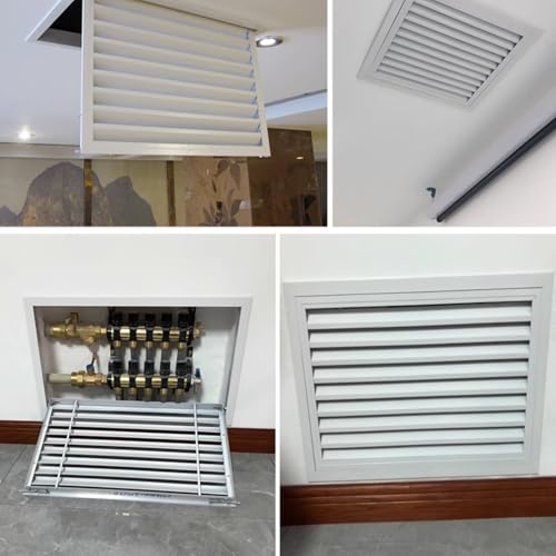 Rejilla de ventilación de aluminio con colador extraíble, puerta de ventilación con lamas para mejorar el flujo de aire en casas, áticos y paredes exteriores