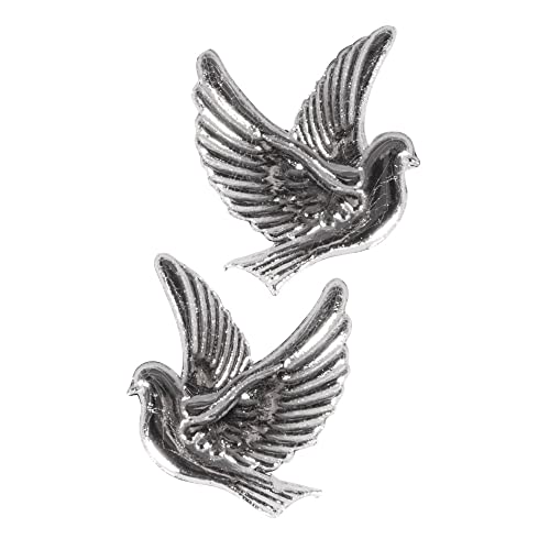 Rayher Wax Design: Dove Silver, 2.2 x 2.7 cm, 1 Pair