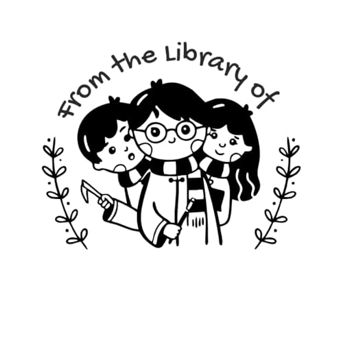 Image of Kunya Personalised Book Stamp with Your Name(3.5 cm Dia), customised for Stamping Books for Readers, Great Gift for booklovers, Kids, Teachers (Magical Team)